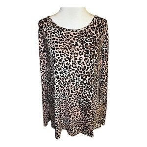 Maurice's Long Sleeve Top Animal Print Lightweight Casual Shirt‎ Large NWT
